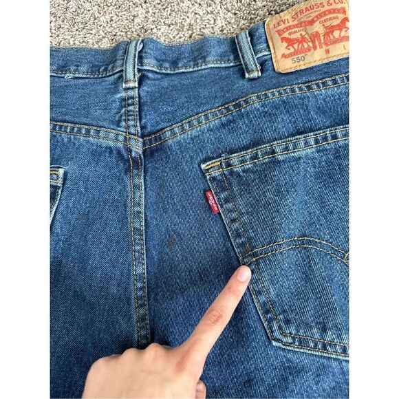 vintage levi’s 550 men’s W40 L36 cotton blue jeans relaxed straight leg denim - Picture 5 of 11